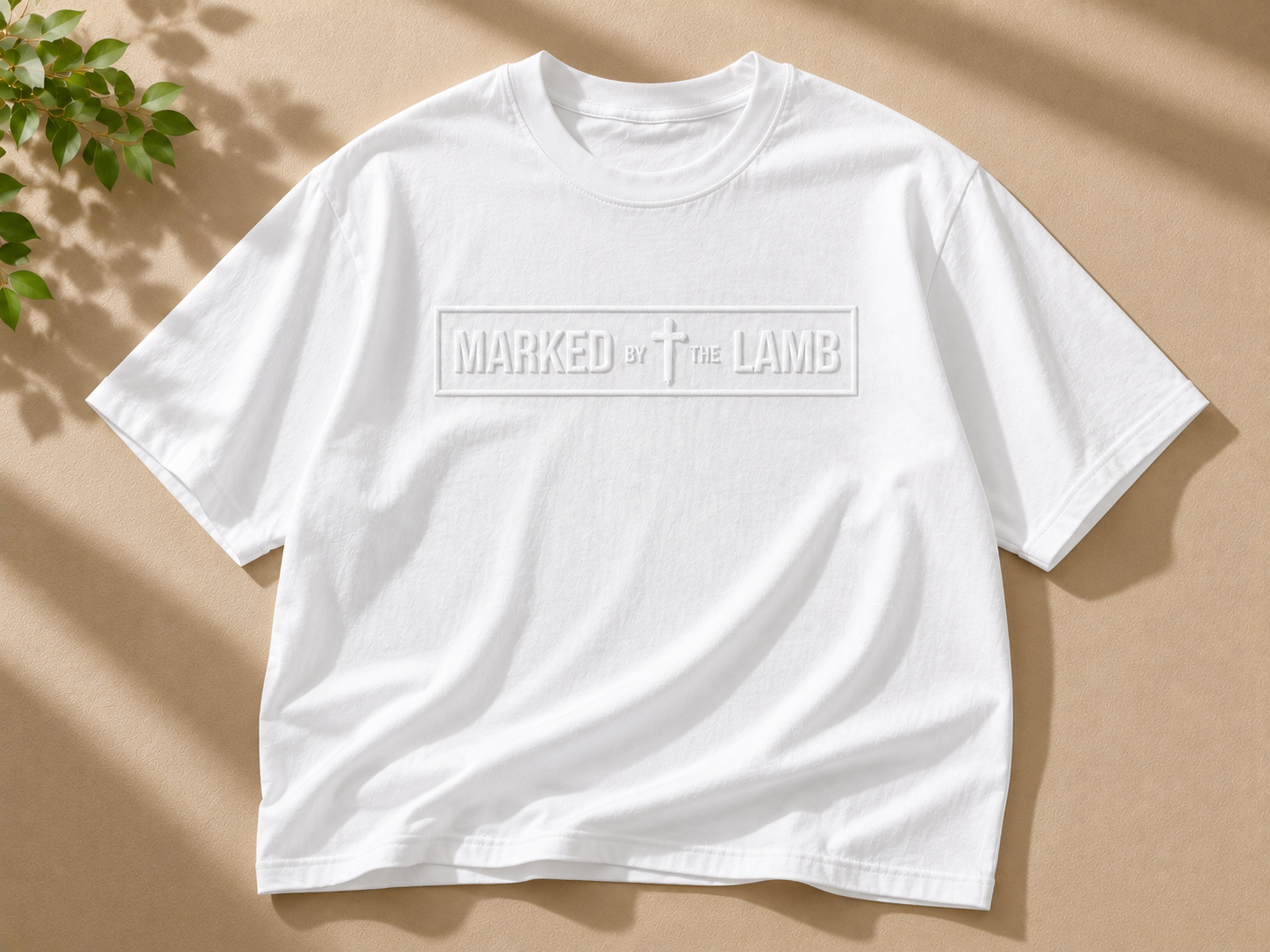 White Embossed Tee